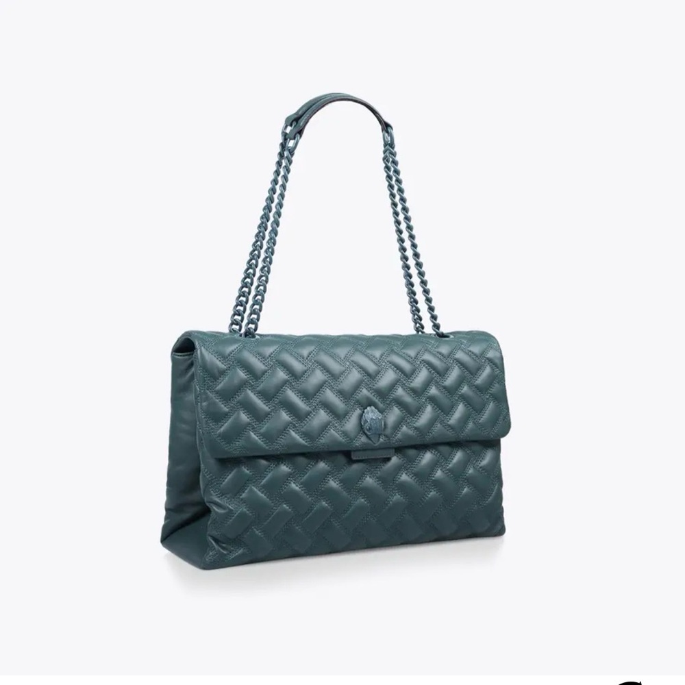 Kurt Geiger Emerald Green Quilted Chain-Handle Shoulder Bag - Picture 2 of 16
